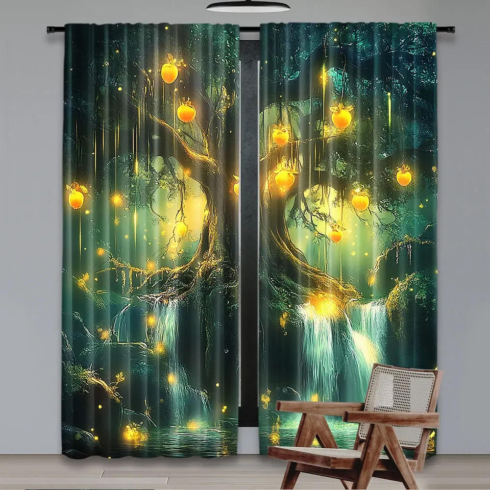2Pcs Forest Fairy Tales Curtain Lanterns Suitable For Living Room And Bedroom Multiple -