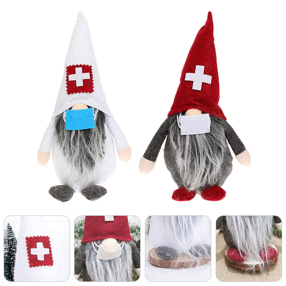 

2pcs Gnome Ornament Lovely Decoration Christmas Home Party Adornment Xmas Decor Gnome Ornaments Festival Gift