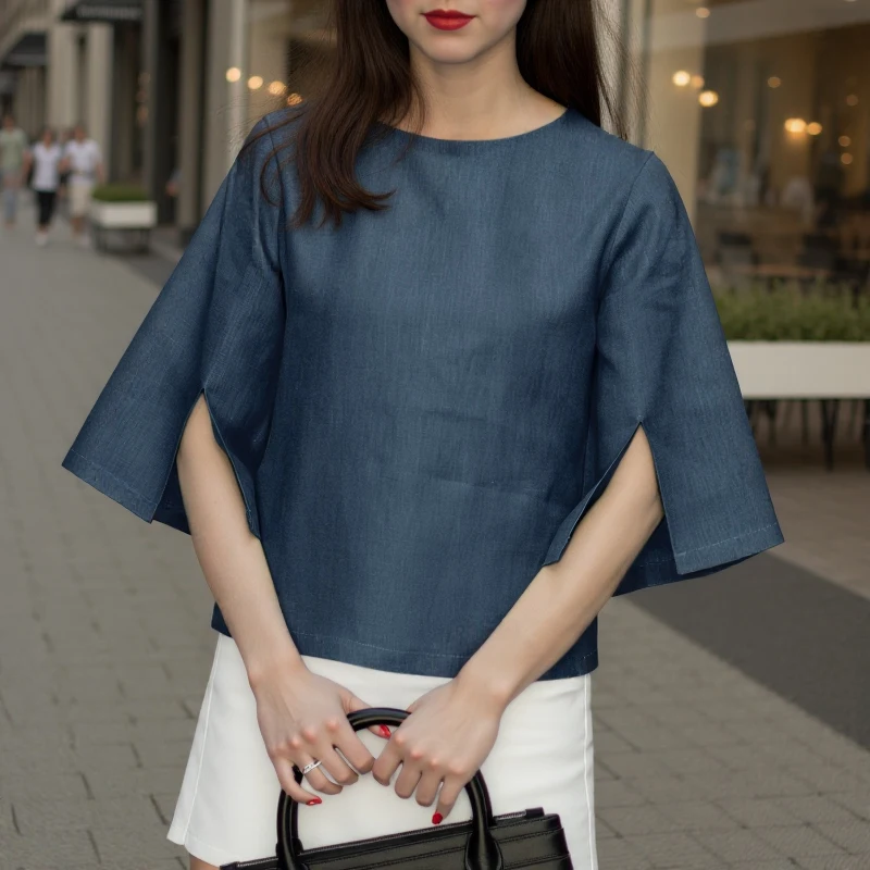 ZANZEA automne femmes Blouse couleur unie mode 3/4 manches décontracté ample fendu manchette tunique hauts coréen vacances tuniques Blusas Femme