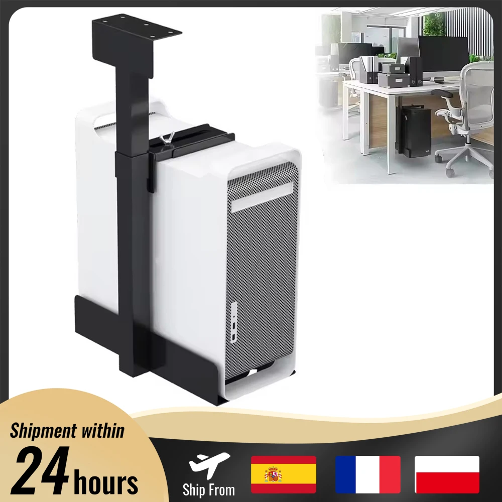 Support universel pour boîtier d'ordinateur, 25kg, sous le mur du bureau, largeur latérale, hauteur réglable, support pour processeur d'ordinateur, cintre pour cadre principal, support de boîte hôte