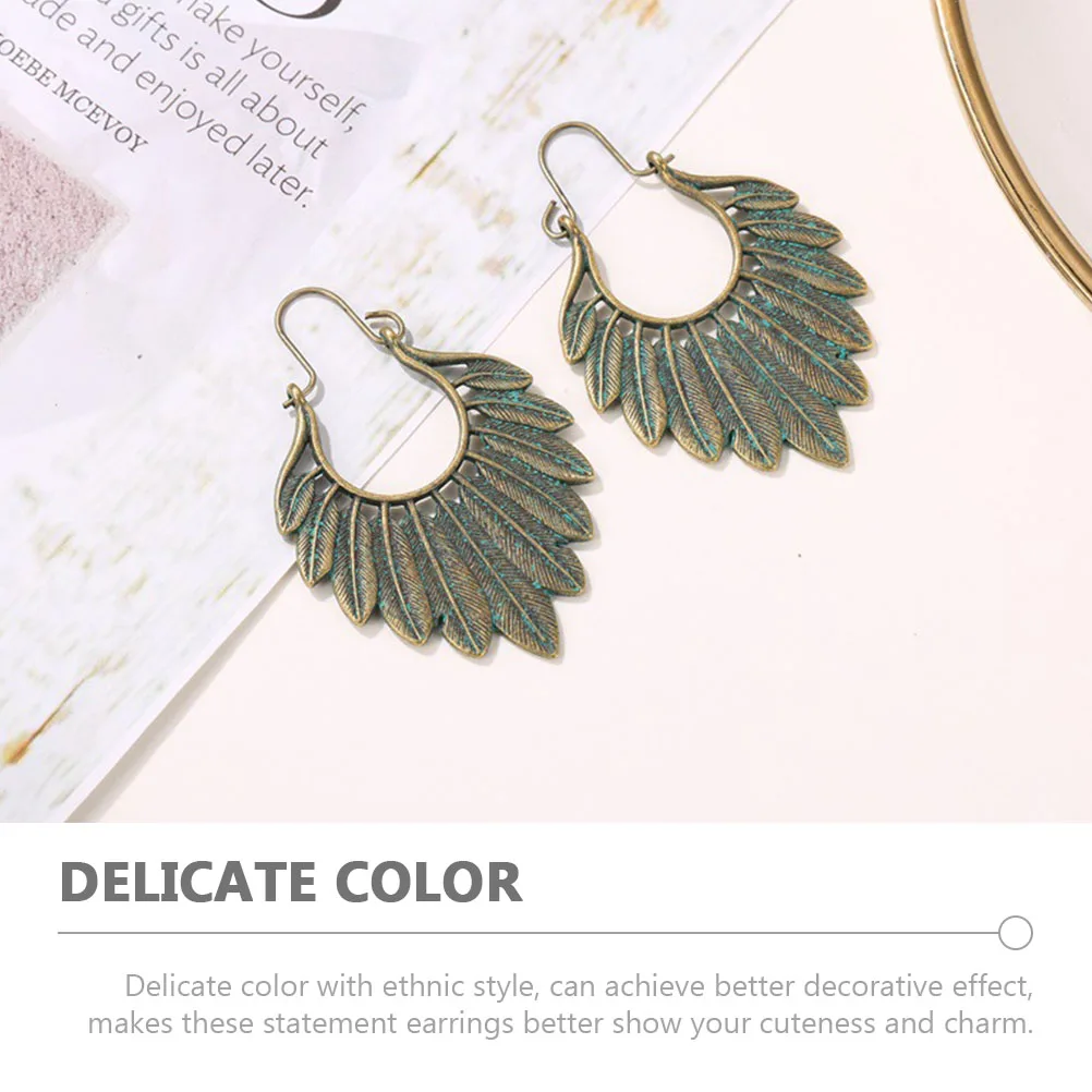 

Bronze Leaf Earrings for Women Dangling Ethnic Vintage Drop Dangle Lightweight Metal Trendy Fashion Jewelry Wedding Party