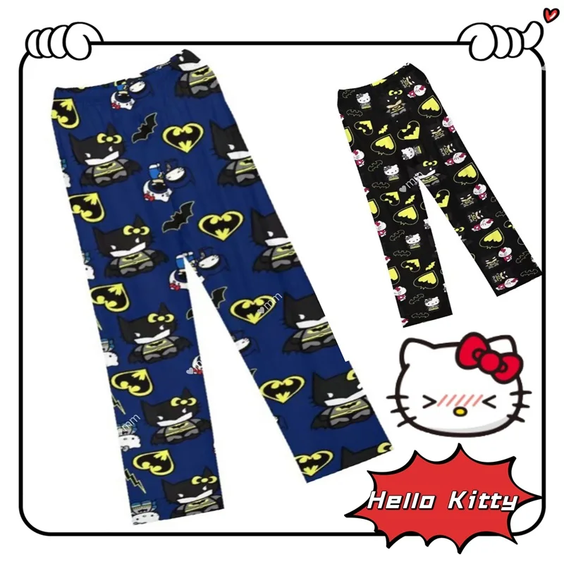 Hello Kitty-Pyjama Batman en coton pour fille et garçon, ample et décontracté, avec motif de dessin animé, idéal pour l'automne et l'été