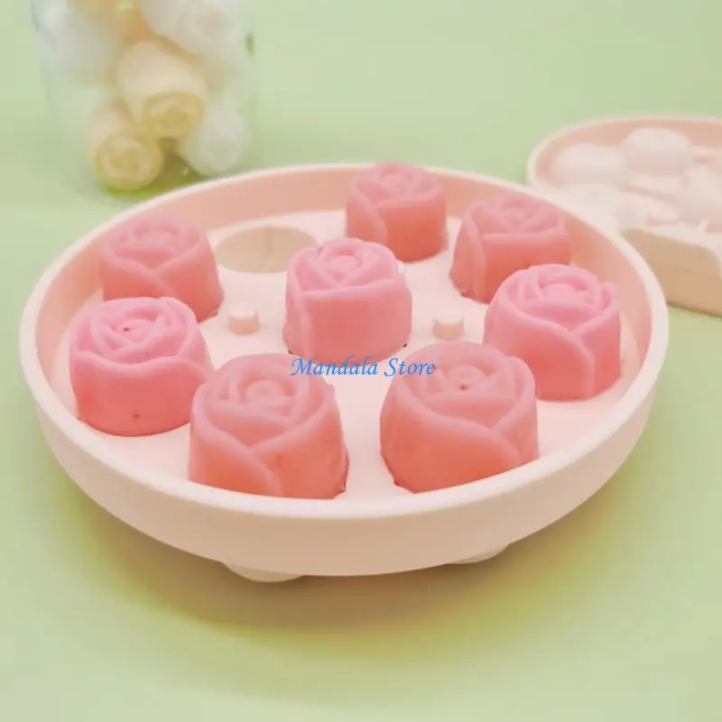 

U2JC Peach Ice Cubes Trays Silicone Ice Cubes Tray Party Supplies 3D Rose Ice Molds for Cocktails Juice and Coffee