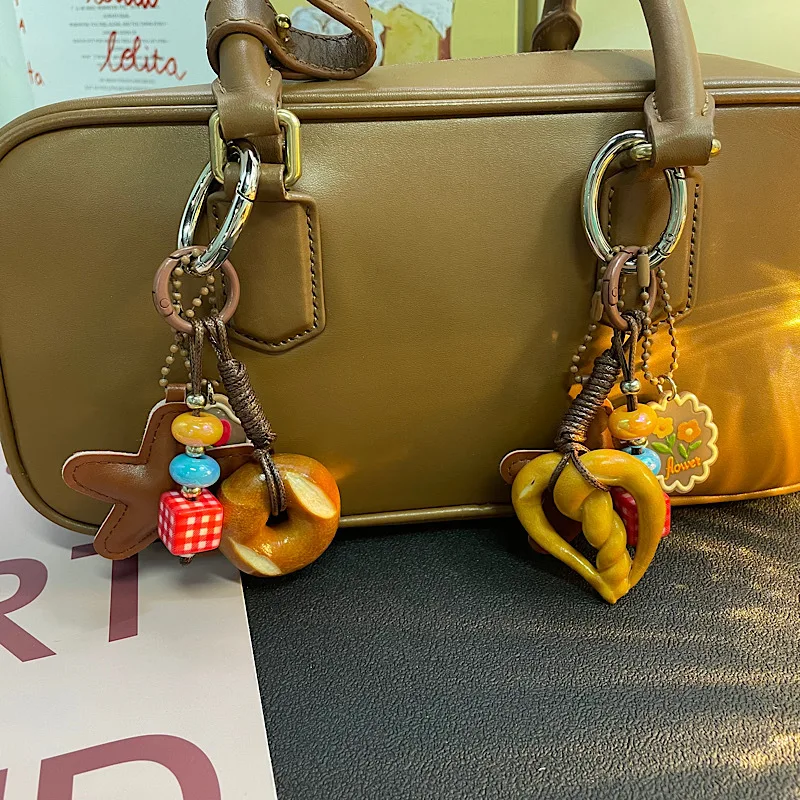 

Домашняя цепочка для мобильного телефона Ins Wind Alkali Water Bread Bagel Block Чехол для телефона Подвесная веревочная подвеска DIY Подвеска для камеры из бисера