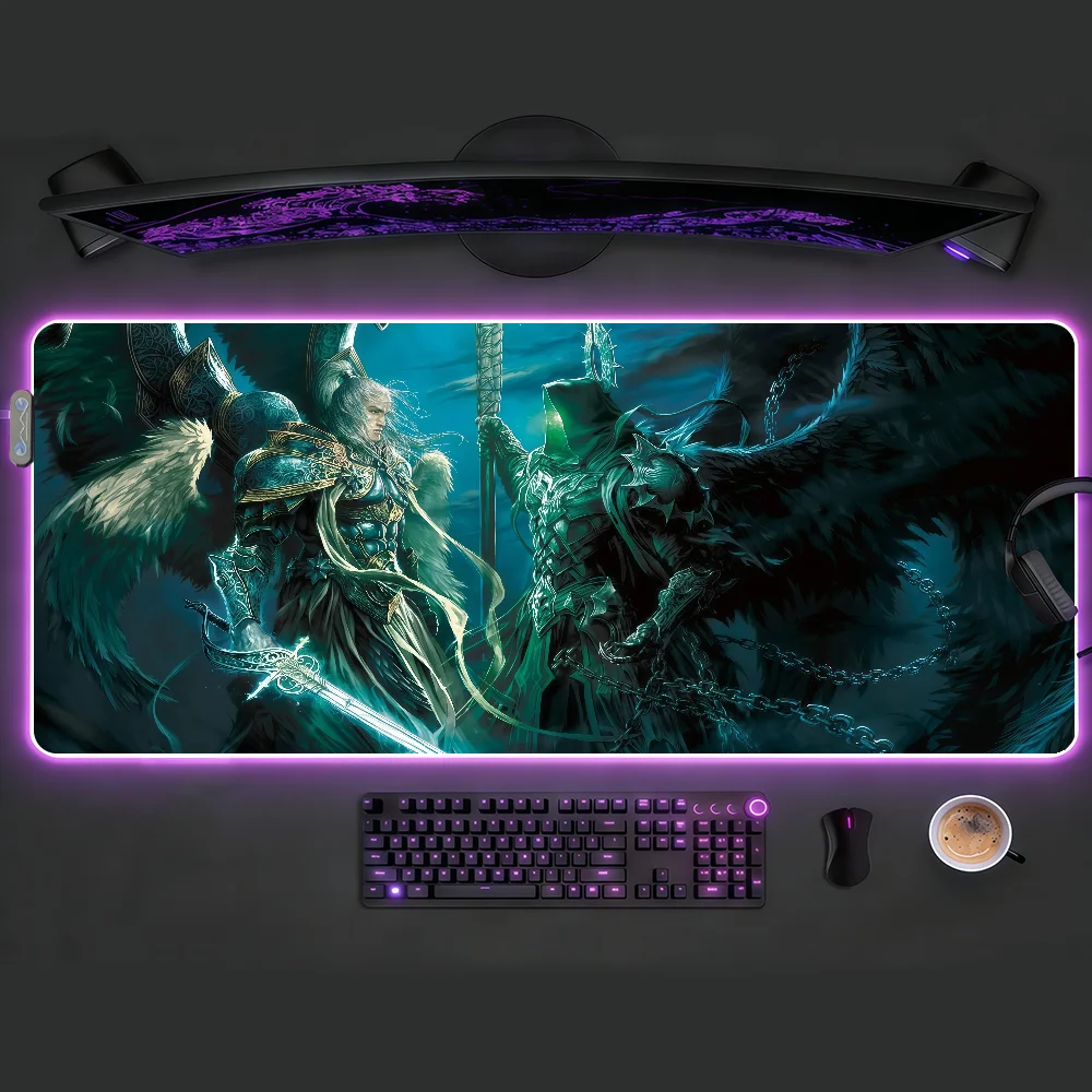 

Коврик для мыши H-Heroes Of M-MightS And M-MagicS 3 с RGB-подсветкой, нескользящий, резиновый, игровые аксессуары, XXL, для компьютера, офиса, клавиатуры, настольный коврик