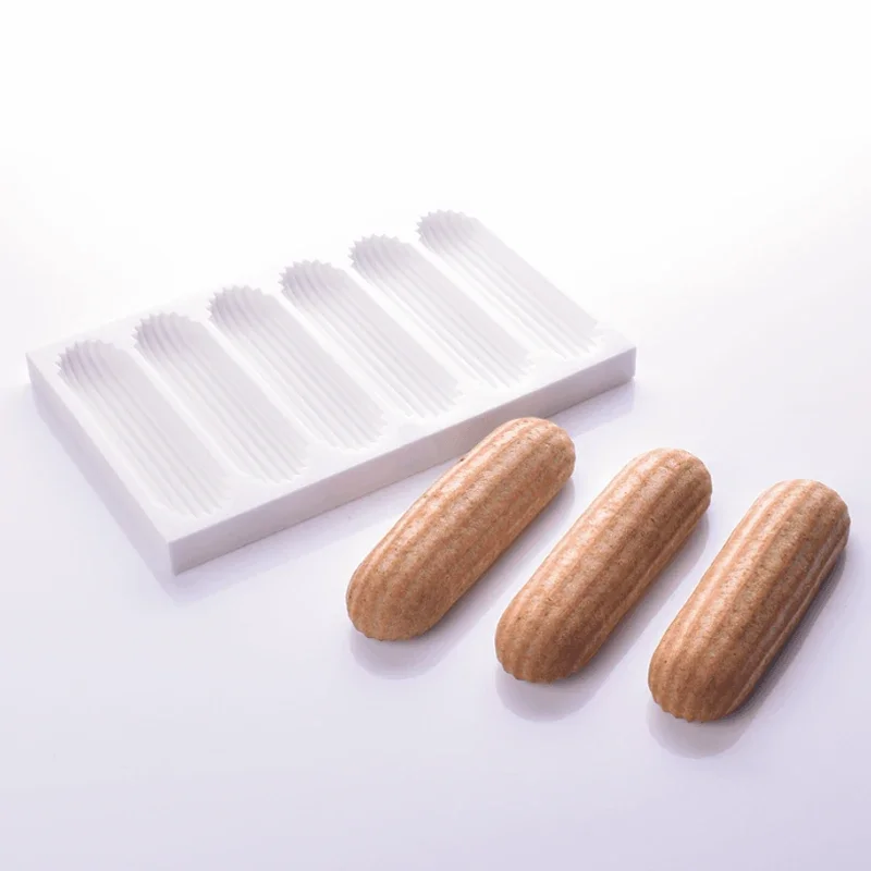 

Cake Mold Chocolate Eclair Dessert Bakeware Long Strip Puffs Baking Mold Finger Puff Pastry Mould Kitchen Silicone Bakeware Clay