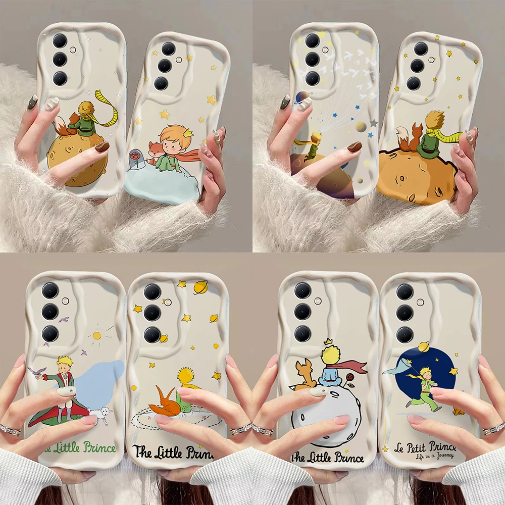 Cartoon The Little Prince 3D Wave Case For Samsung A73 A72 A71 A55 A54 A53 A35 A34 A33 A25 A24 A23 A15 A14 A05 A03 4G 5G Cover