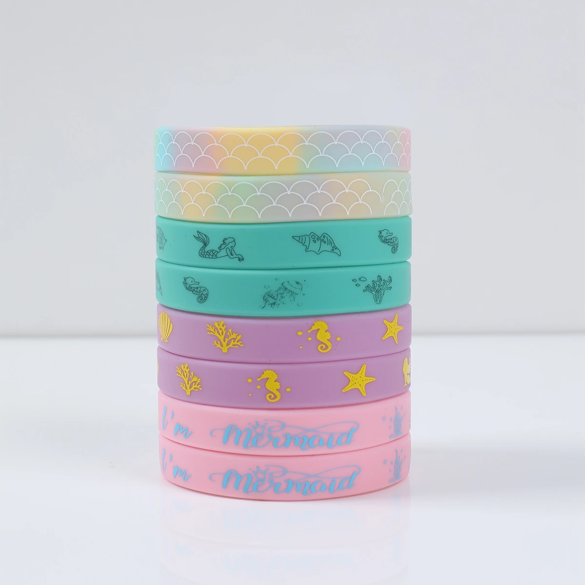 Mermaid Theme Party Silicone Wristband Mermaid Birthday Party Decoration Kids Baby Shower Party Supplies Favour Gift for Guest