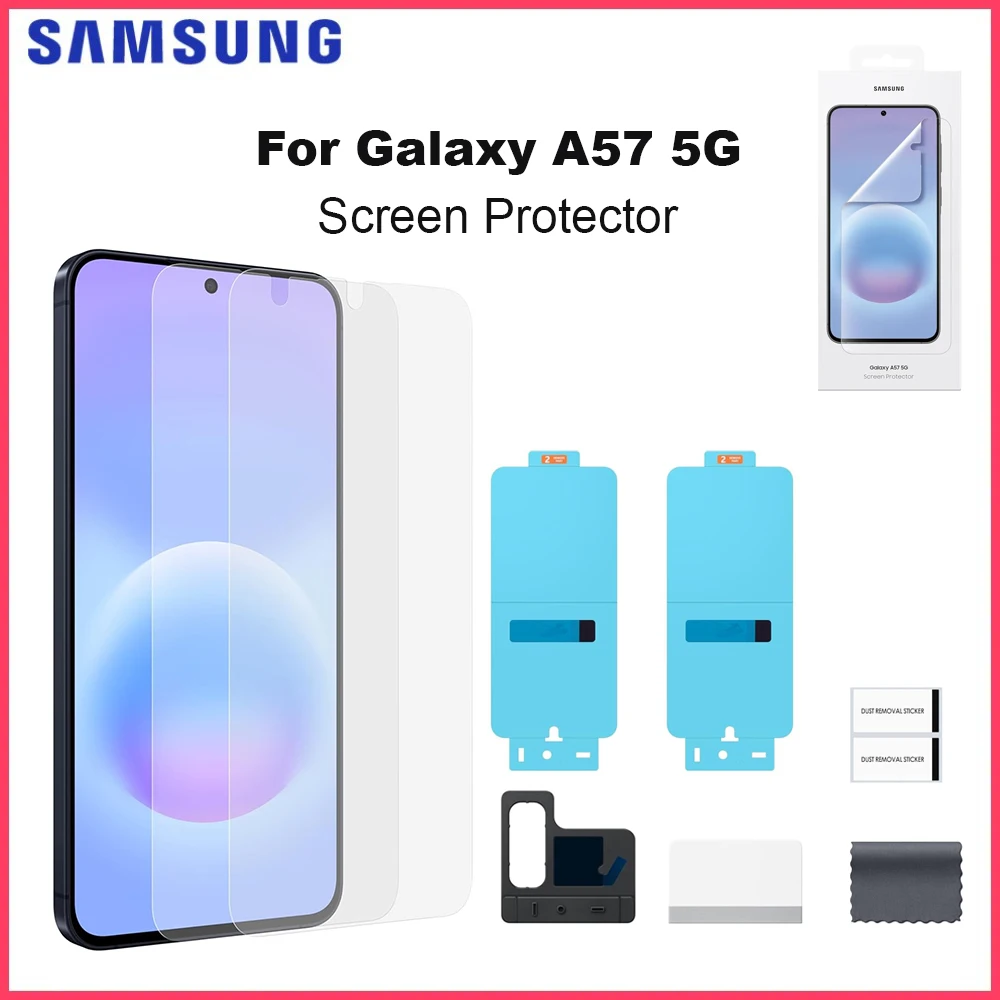 

Original Samsung Galaxy A57 5G Screen Protector Pack of 2 Scratch-Resistant Anti-Fingerprint EF-UA576