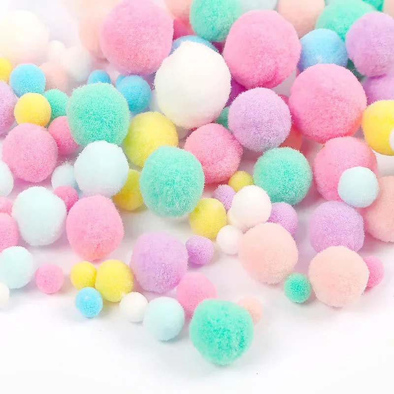 8/10/15/20/25/30mm Pom Poms Fluffy Soft Pompom Ball For DIY Handmade Kid Toy Doll Sewing Garment Decor Supplies 1000-300Pcs
