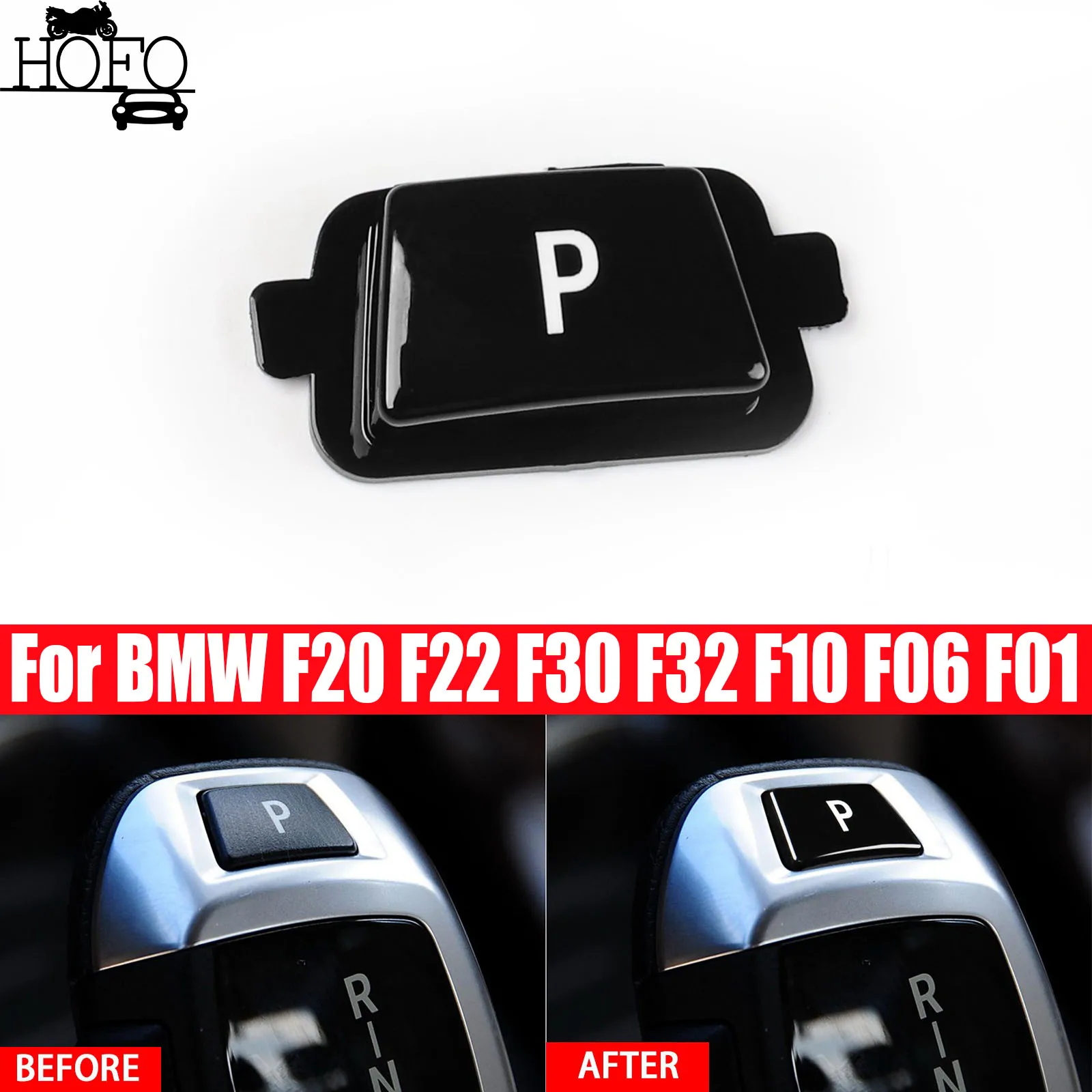 

Gear Shift Knob Lever P Button Cover For BMW F20 F22 F30 F32 F10 F06 F01 Black