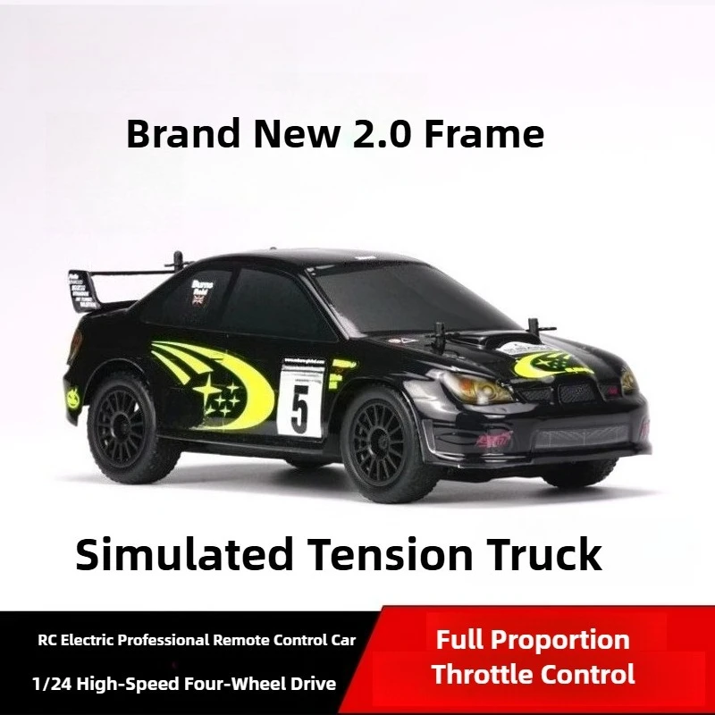 1/24 4WD Brushed Remote Control Rally Car Metal Ball Dustproof Chassis Mini 2.4GHz Remote Control Model Car Kids Toy Model Car