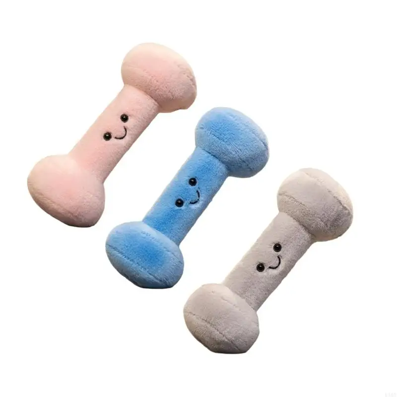 

U50F Creative Exercise Theme Plush Baby Toy Dumbbell Sensory Gift Infants