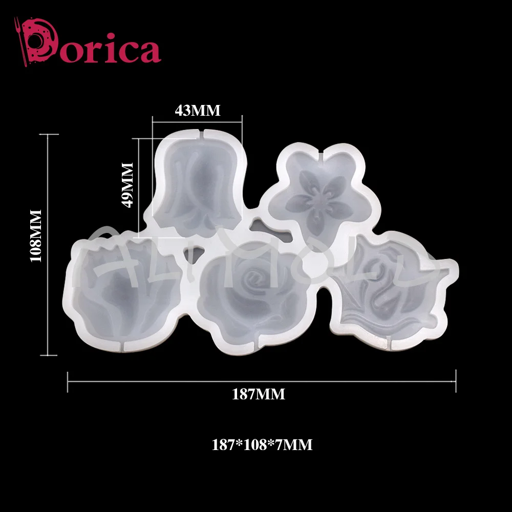 Dorica Flower Rose Lollipop Epoxy Mold Chocolate Silicone Cake Mould Cake Decorating Tools Kitchen Accessories Bakeware