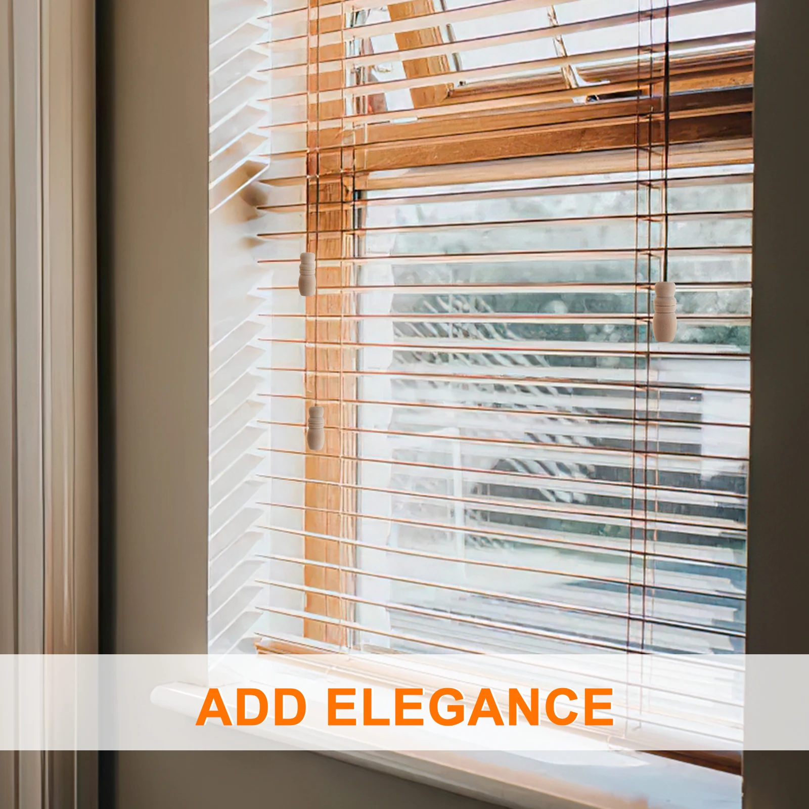 

6pcs Wooden Pendant Blind Cord Pull Drawstring Ball Holder Tassel Blinds Accessories Decor Household Curtains niture