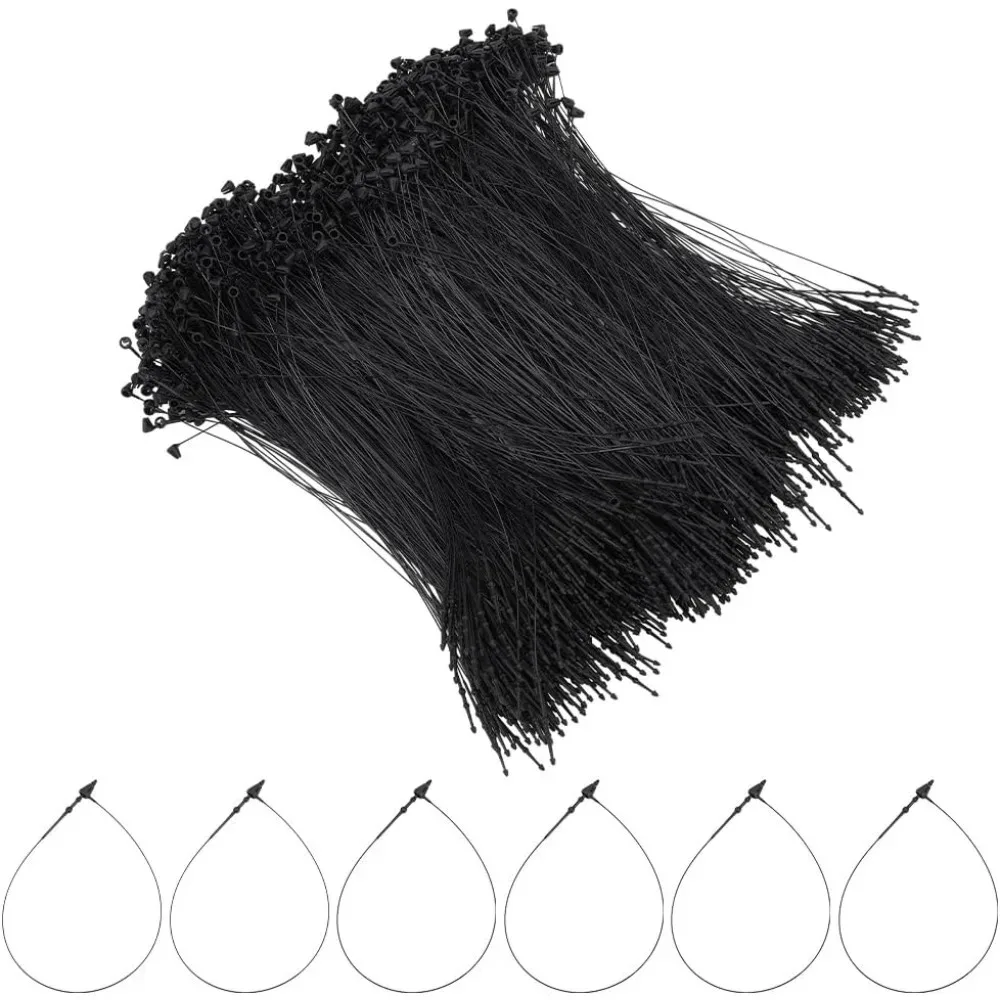 

1000 шт. черные пластиковые застежки, подвесные бирки, 7 дюймов, подвесные стопорные штифты, профессиональные защитные петли, застежки для безупречных