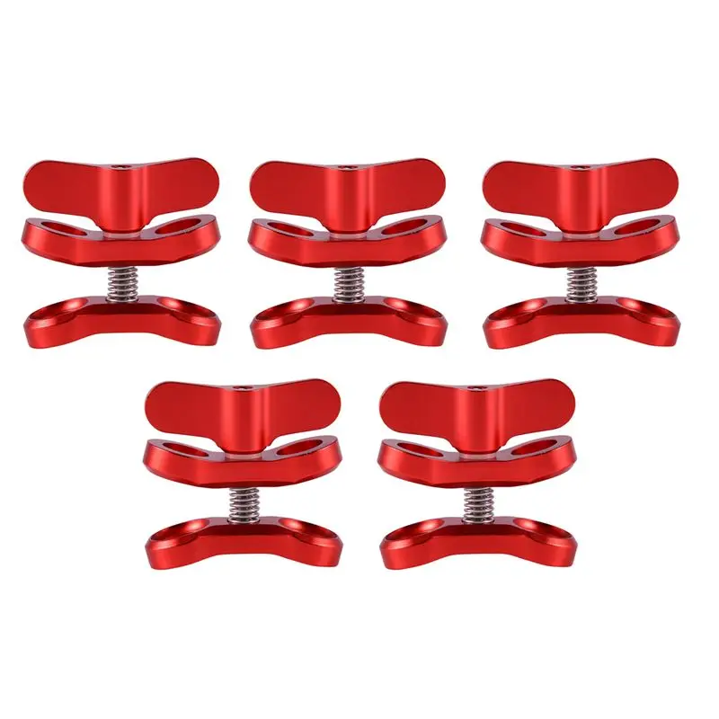SQPP-6X Camera Accessory Diving Lights Ball Butterfly Clip Clamp Mount Aluminum For Gopro Hero 3+/4/5 Xiaoyi Gitup Red