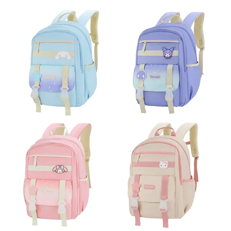 

Sanrioed Kuromi Melody Cinnamoroll Hello Kitty Children Backpack Cute Schoolbag Student Cartoon Large Capacity Shoulder Bag Gift