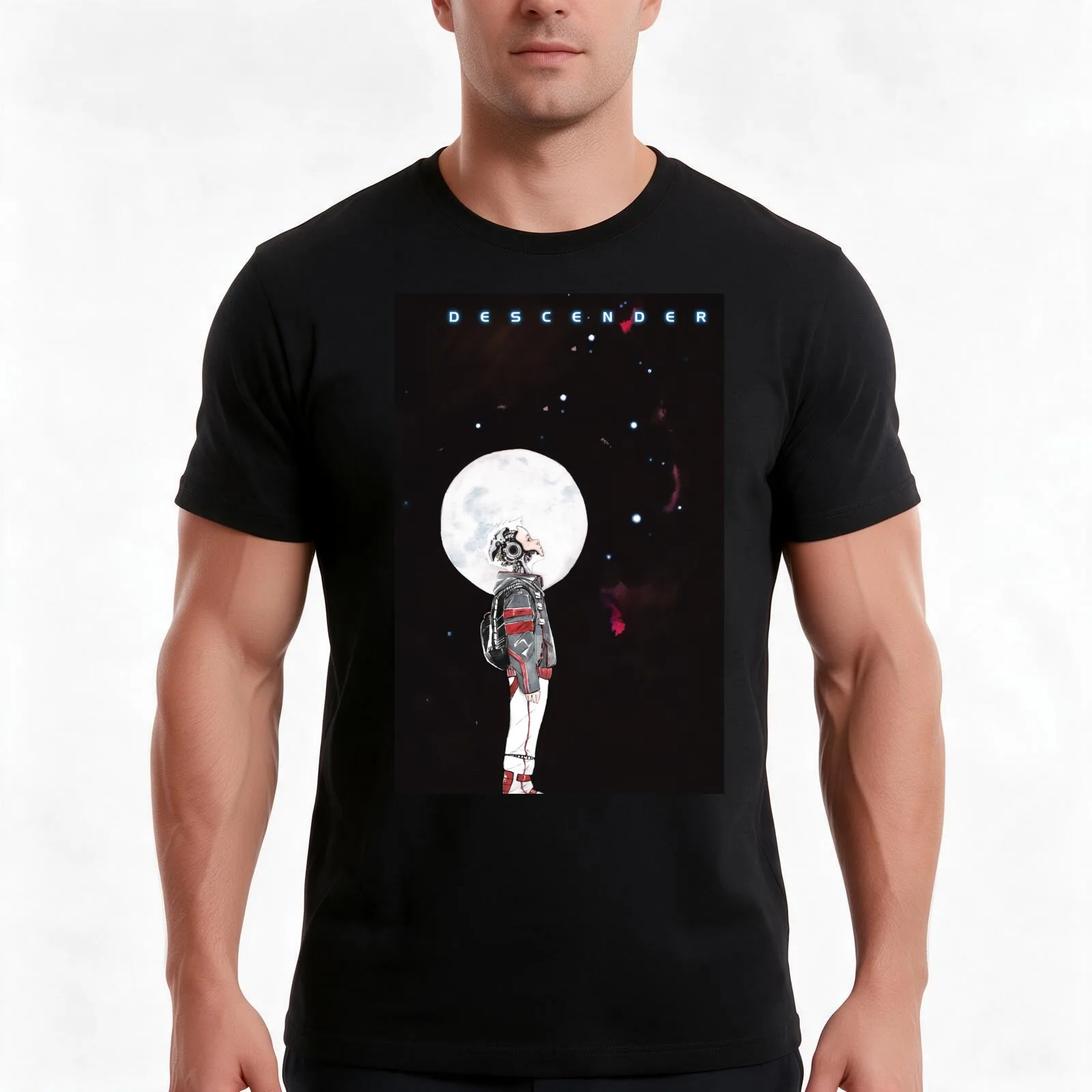 descender, comic,Jeff Lemire, Dustin Nguyen, tim-21, cover, image comic, robot, aliens, space, moon, stars, T-Shirt, 100% Cotton