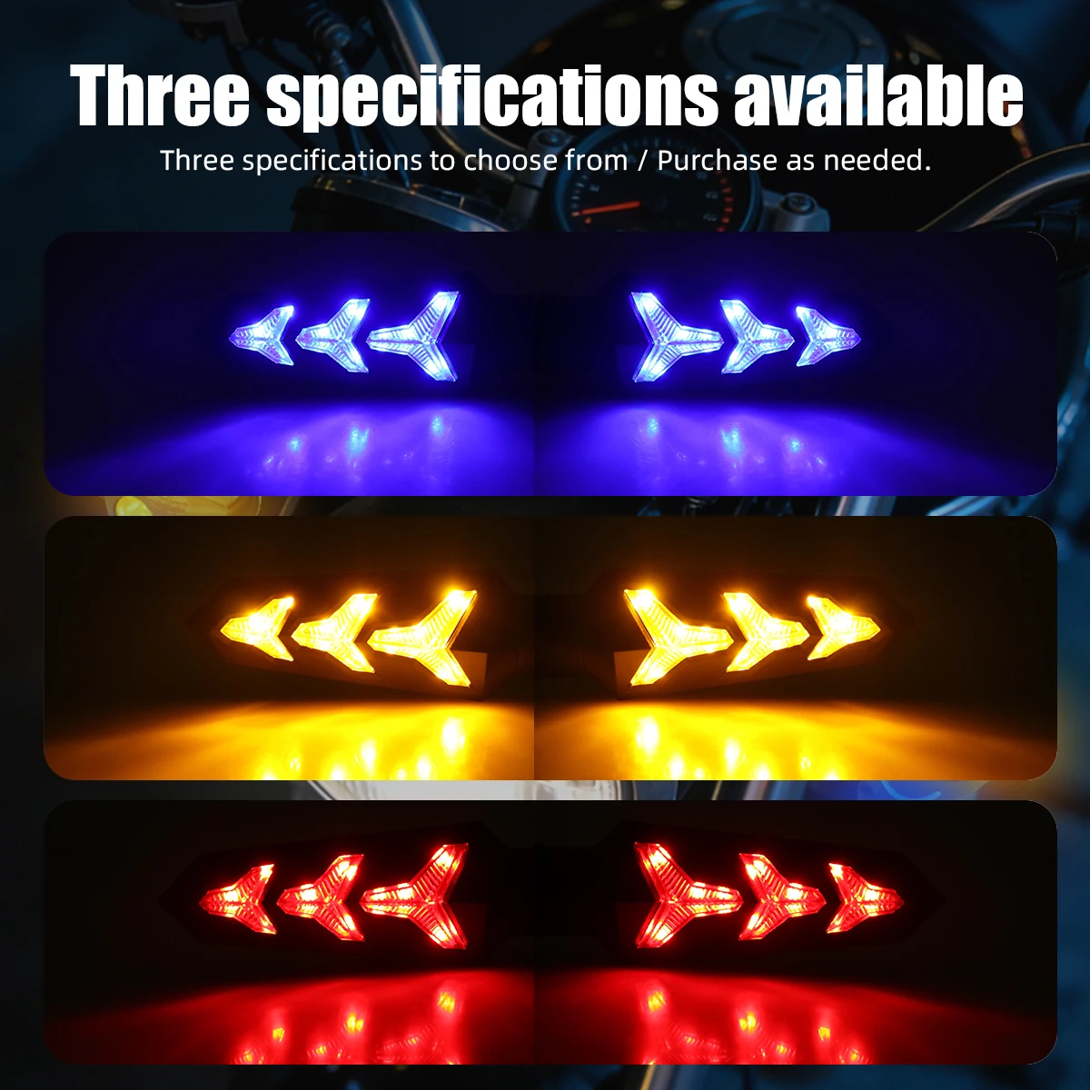 2pcs Motorcycle Turn Signal Light Flashing Motorbike LED Bendable Flowing Fishbone Indicator Lights Daytime Running Lights 12v