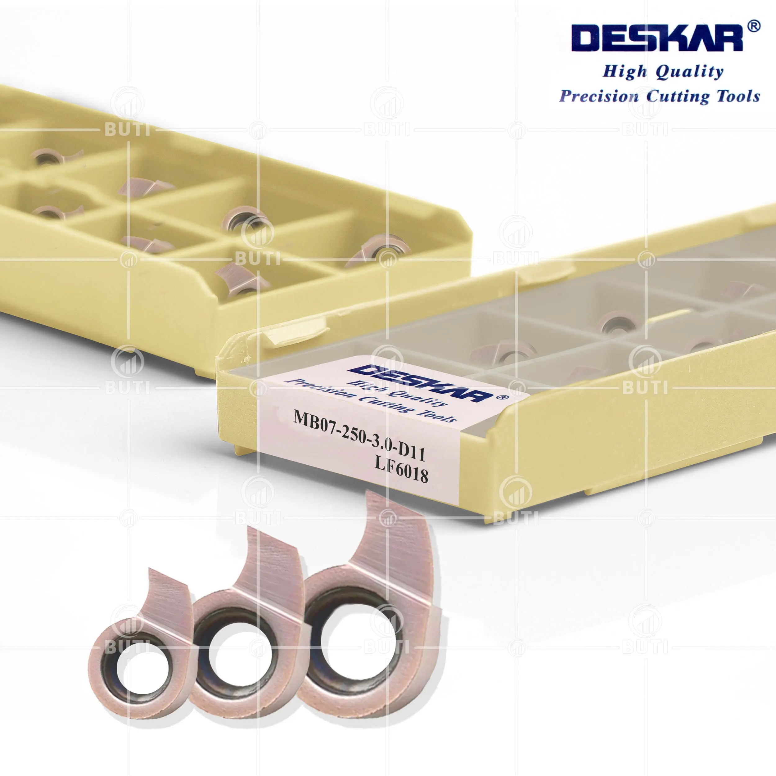 Deskar-cnc Comma Blade para Grooving Processing e Processamento 100 Original Mb05 07 Bacteriano Pequeno Furo Interno e Grande Profundidade de Corte Mb6018
