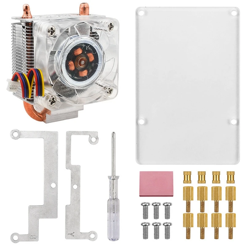 مروحة برج الجليد v2 أرق rgb ، مبرد وحدة المعالجة المركزية منخفض المظهر ، زعانف أنبوبية نحاسية على شكل حرف u للتوت pi 5 pi5