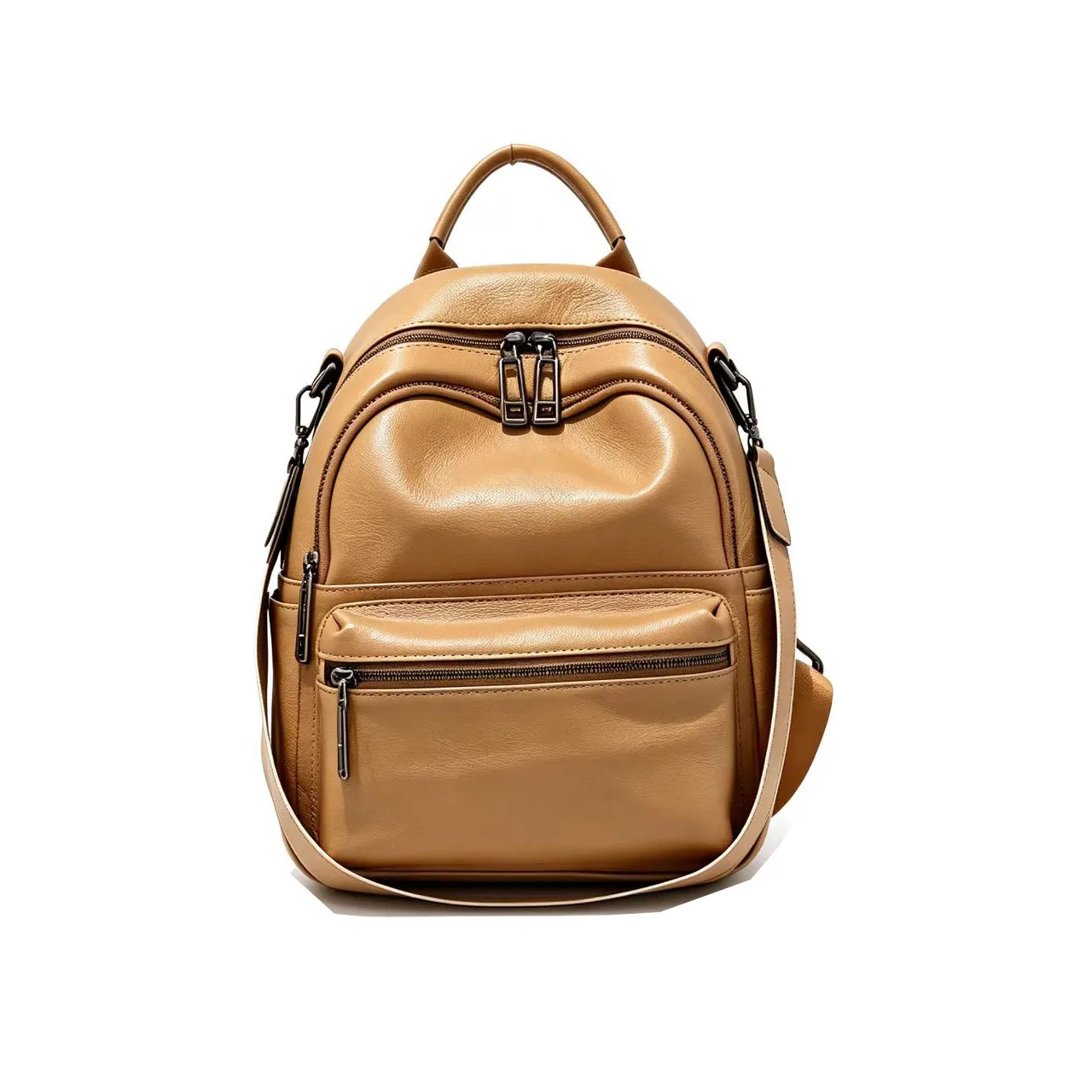 Small Women Genuine Leather Backpack Casual Daily Cow Leather Tote or Shoulder Bags Multi-pockets Cowhide Travel Bag 2026 New