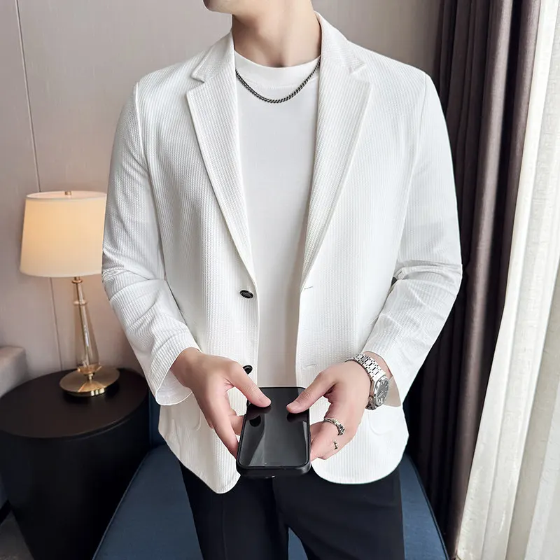 High-Grade Ice Silk Sunscreen Blazer 2026 Summer Casual Suit Jacket Male Lightweight Breathable Daily Wear Casual Social Coats