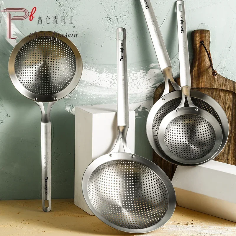 304 stainless steel oil grid, household thickened noodle colander to deepen frying filter spoon