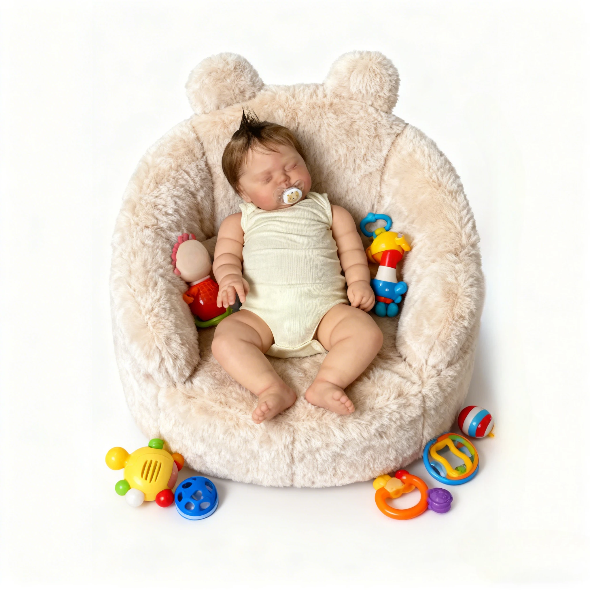 

NPK 24'' Hand-Rooted Hair Hand-Painted 3D Skin Multiple Layers Reborn Lifelike Bebe Pickle Soft Cuddly Cloth Body Dolls Toys