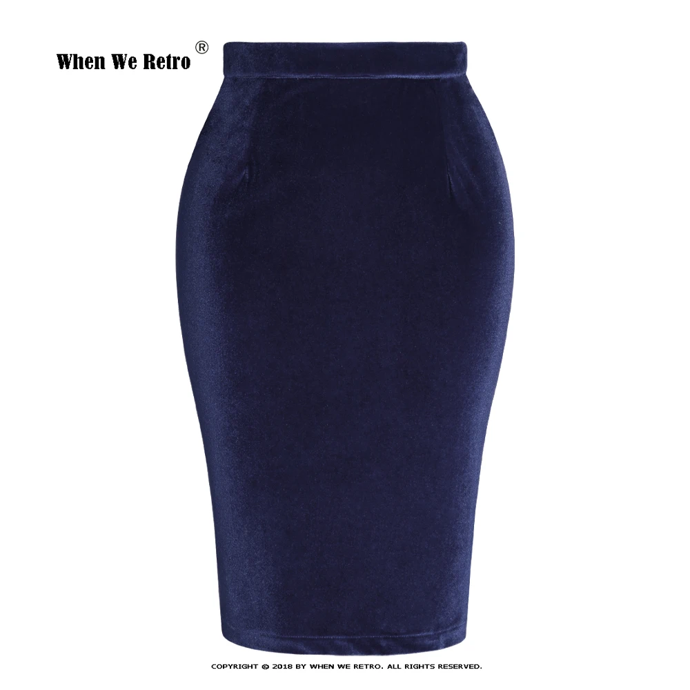 

Solid Color Winter High Waist Skirt Female Bodycon Strecth Wrap Ladies Office Work Velvet Pencil Skirts Slim Slit Skirt SS0028