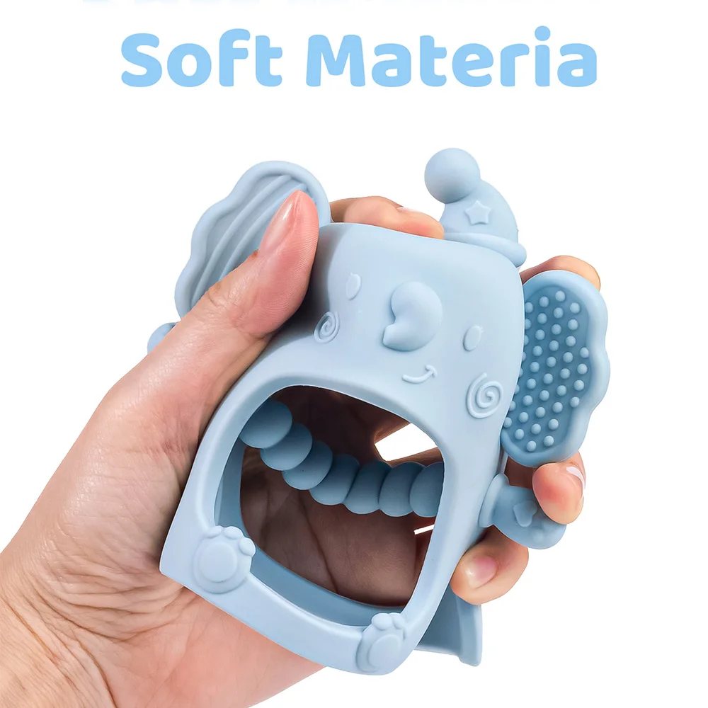 TYRY.HU 1 stks Siliconen Baby Speelgoed Slijpen Tanden Speelgoed Anti-drop Handschoen Cartoon Olifant Zacht Nestelen Speelgoed Voor Vroege educatieve Geschenken