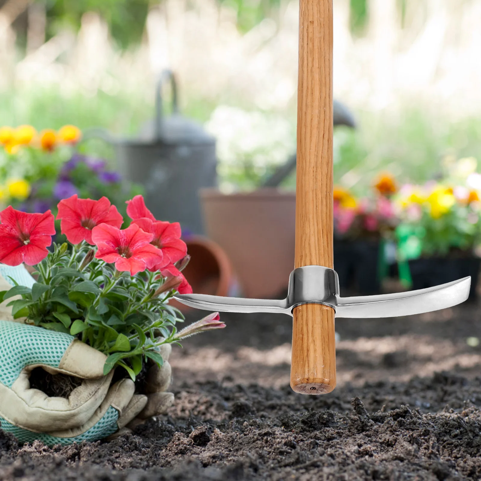 

Stainless Steel Gardening Household Vegetable Farming Tool Strong Durable Handheld Small Hoe For Garden Outdoor Use Gardening