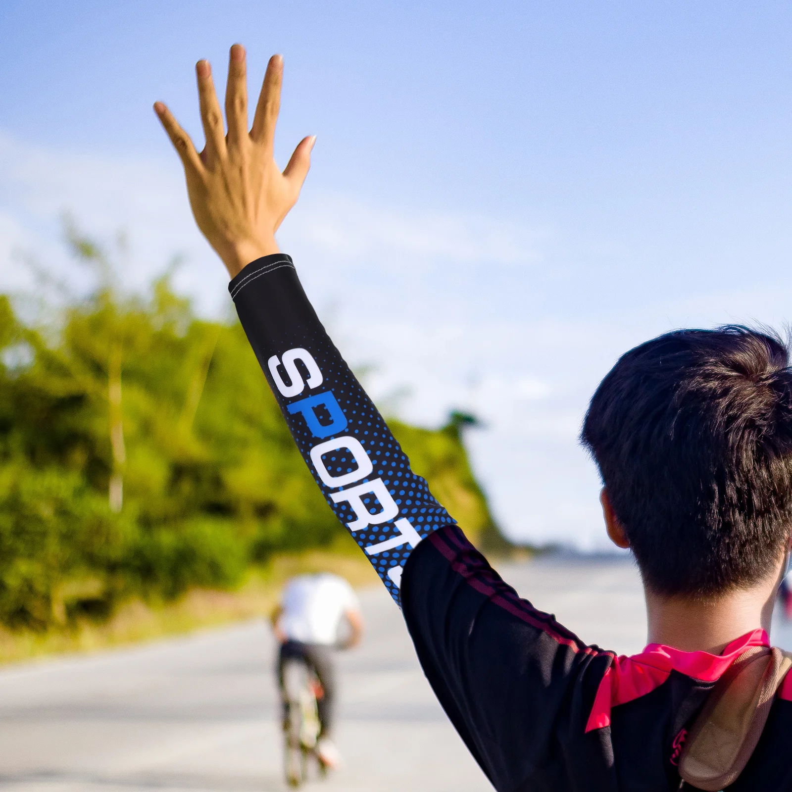 1 مجموعة واقية من الشمس الأكمام ألياف الحرير الجليد الصيف واقي للذراع تنفس خفيفة الوزن دعامة كوع غطاء ذراع واقية للخارجية #5