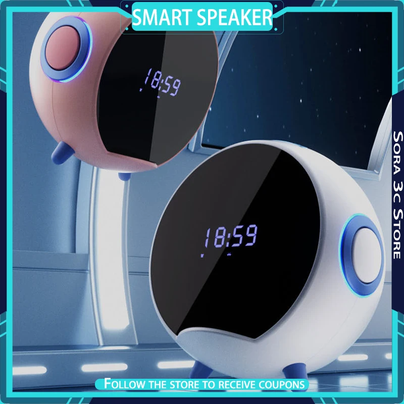 

Planet Bluetooth AI Smart Speaker Support Wireless Charging for Mobile Phones Plug in USB Flash Drive Clock Alarm