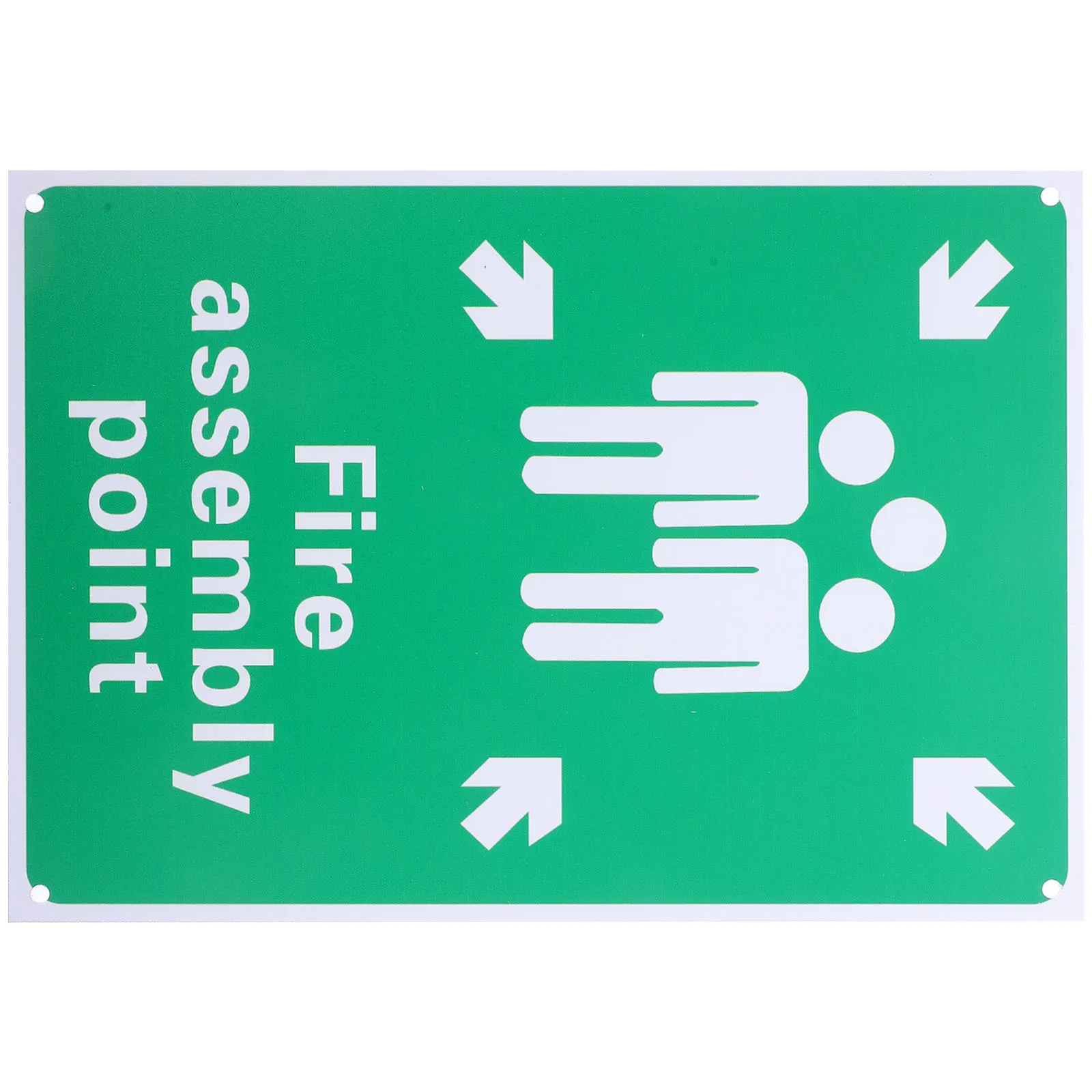 Outdoor Fire Assembly Point Sign Aluminum Safety Sign High Visibility Corrosion Resistant for Garden Playground Office Emergency