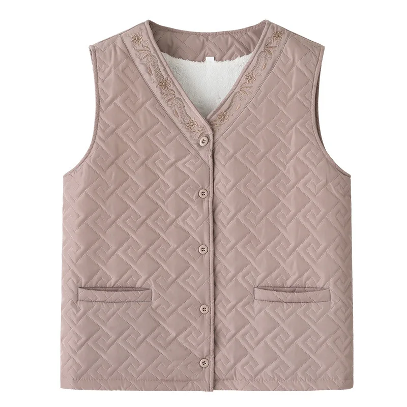 Donne anziane di mezza età gilet lavorato a maglia velluto spesso autunno inverno maglione cappotto madre gilet nonna Cardigan giacca M-3XL