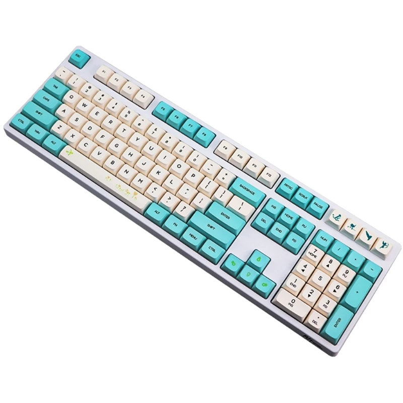 F3KE 130 teclas Spring Blooms Keycap temático XDA Perfil PBT Dye Sublimation Keycap Set para teclado mecânico alfandegário