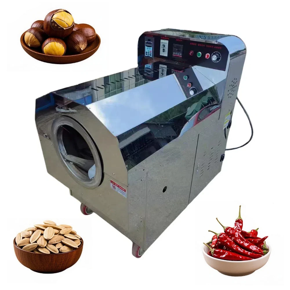 Fully Automatic Electric Commercial Roaster, Multi-functional for Melon Seeds, Walnuts, Hazelnuts, Cocoa Beans, Nuts and Grains