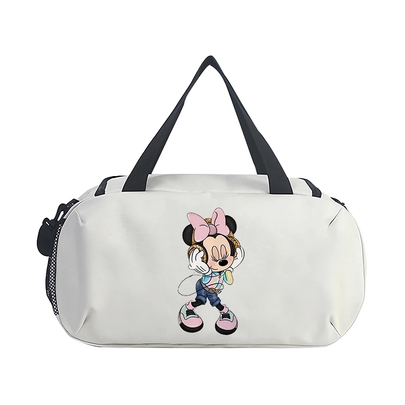 Mickey Minnie Mouse Women Travel Bag Kawaii Disney Cartoon Luggage Bags Outdoor Camping High Capacity Backpack Men Women Gym Bag