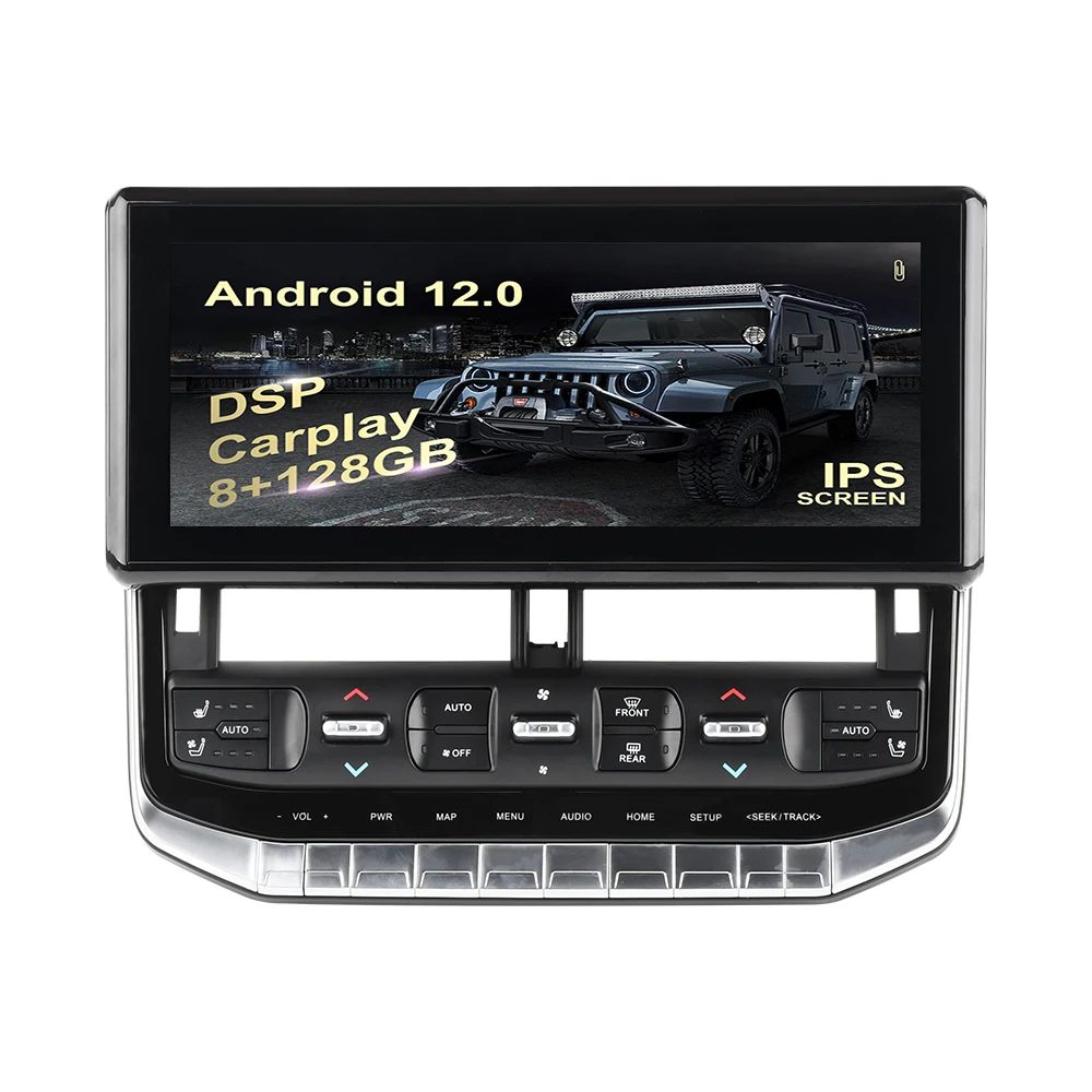 

12,3-дюймовый для Toyota Land Cruiser LC300 2021-2022 автомобильный Android 12.0 carplay GPS-навигация Мультимедийный автоматический сенсорный головной блок HD