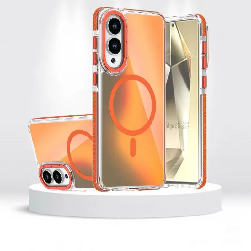 Funda de telefone magnontica وضع تغيير اللون لهاتف Samsung S25 FE S25 EDGE S24 Plus 22 Ultra S24 S23 S21 Ultra S24 FE