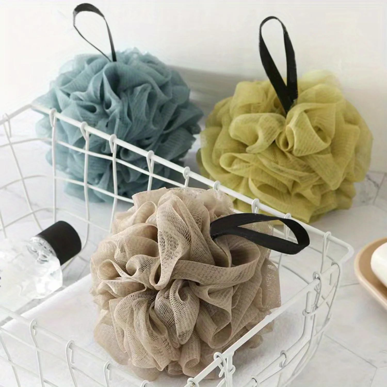 Exfoliating Bath Shower Sponge Ball - Large Size, Soft Mesh Loofah for Body Scrub, Back Cleaning, And Bathing Accessories - Asso