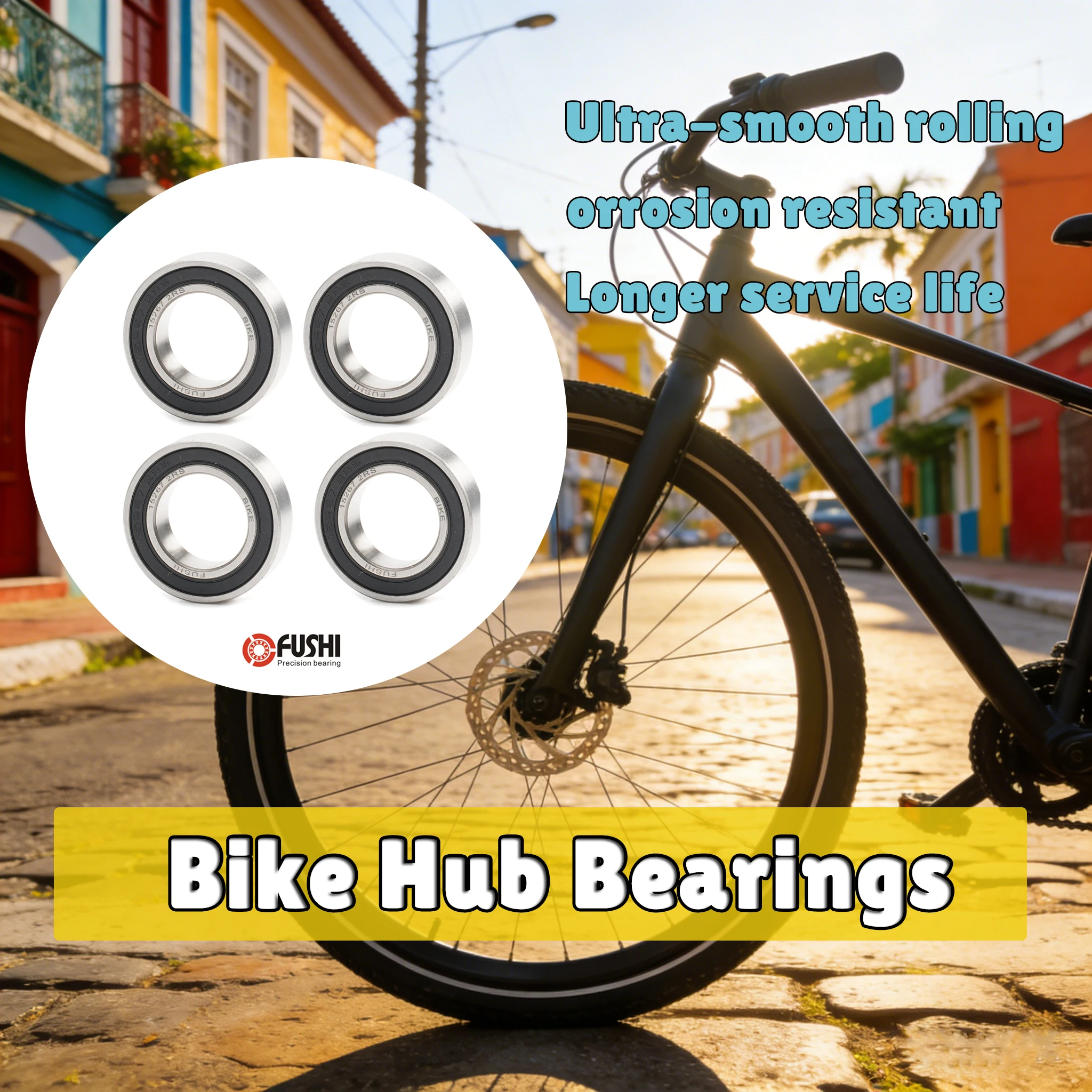 4PCS Bicycle Hub Bearings 12267RS 15267RS 17287 6000RS 6001RS Kit for Front Rear Hubs Wheels Repair Parts for MTB Road Bike