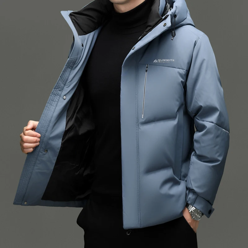 Real 90% White Duck Down Jacket High Luxury Winter Warm Parkas Coat Male Wind-proof Hooded Duck Down Outdoor Clothes