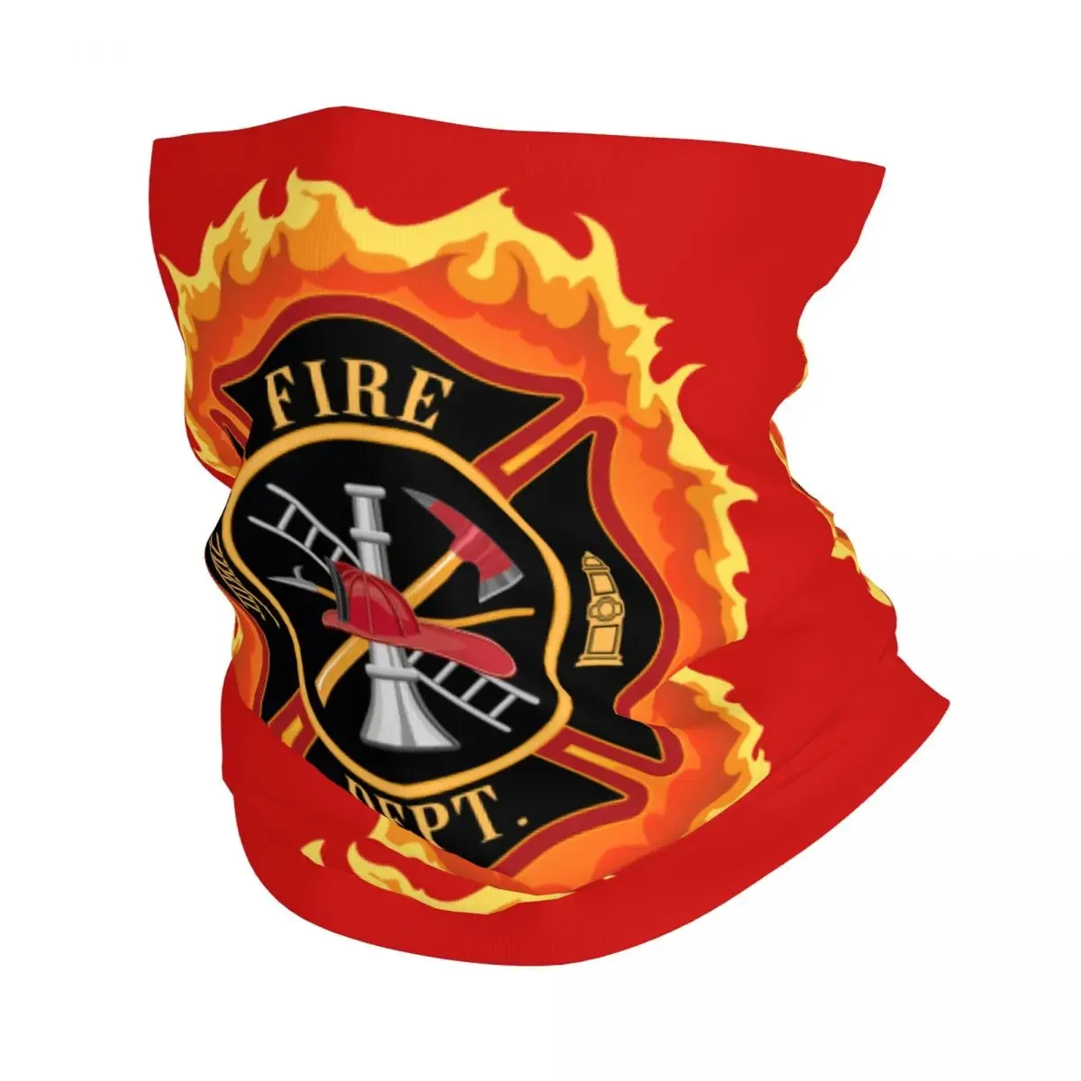 New Firefighter Cross With Flames Bandana Neck Gaiter Windproof Face Scarf Cover Fire Rescue Fireman Headwear Tube Balaclava