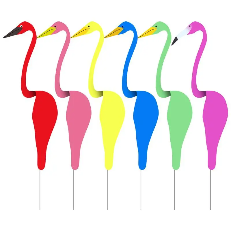 

Flamingo Wind Sculpture Flamingo Metal Lawn Art Ornaments Garden Flamingo Wind Swirl Florida Dancing Birds Wind Sculptures For