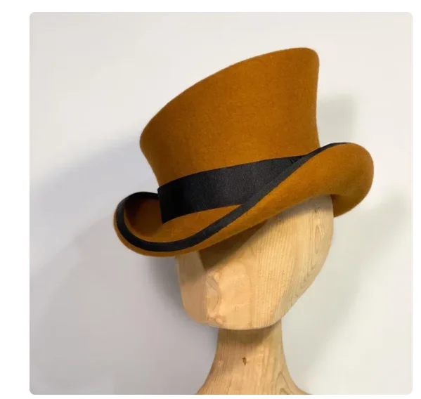 

Cashmere Hat Asymmetric Top Hat Wool Hat Women Men Unisex Hat Steam Punk Hat Top Hat Party Fashion Ribbon Mens Lumber Costume