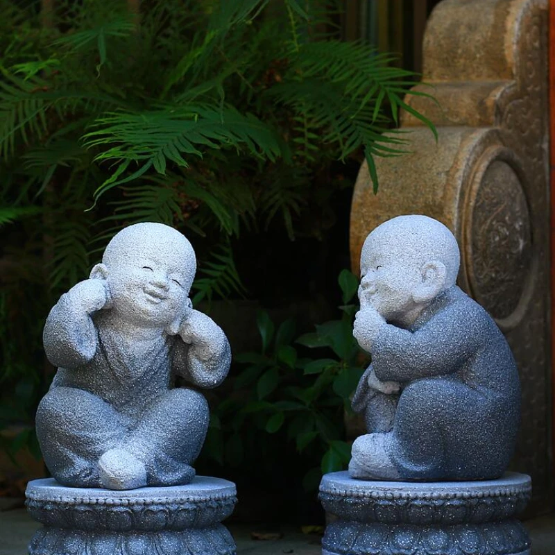 Chinese Zen Three More than Words Little Monk Ornaments