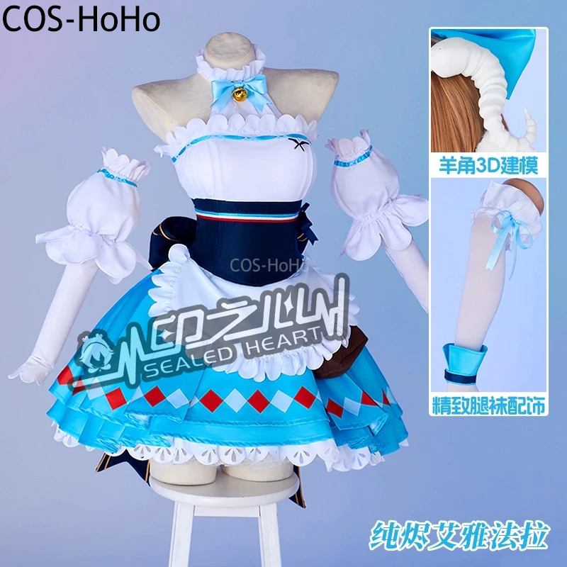 COS-HoHo Arknights Eyjafjalla Game Suit Gorgeous Lovely Dress Uniform Cosplay Costume Halloween Party Role Play Outfit Women